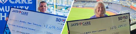 jays 50 50 winner|Jays Care .